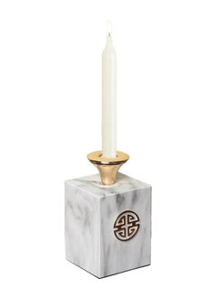 اشتري Kyla Candle Holder, Gold & White – Medium في الامارات