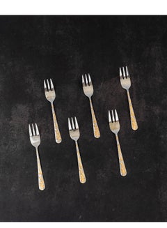 Buy 6 pcs stainless steel sweets forks set in Saudi Arabia