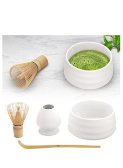 Buy Matcha Whisk Set Made With Natural Bamboo And Premium Quality- Matcha Tool Set Ceramic – Matcha Set For Mixing The Matcha Tea (4 pcs set) in UAE