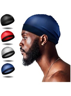 Buy 4Pcs Wave Cap, Silk Stocking Wave Caps for 360 Waves, Good Compression Over Silky Durag for Men, Large Size Stain Caps Suitable for Adult Wave in Saudi Arabia