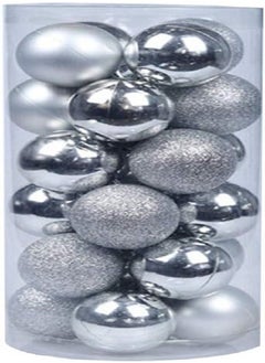 Buy Christmas Balls 4cm Xmas Trees Hanging Decorative Balls Christmas Tree Decorative Balls Holiday Wedding Party Festival Decors 24Pcs/Box (Silver) in Egypt