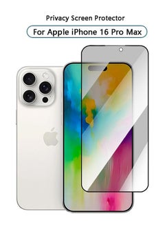 اشتري واقي شاشة الخصوصية لجهاز iPhone 16 Pro Max، زجاج مقوى عالي الدقة مضاد للتجسس، مقاوم للخدش وبصمات الأصابع، سهل التركيب في السعودية