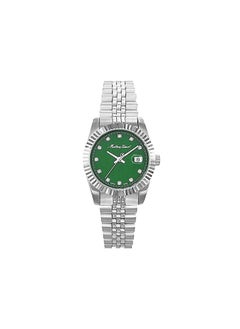 Buy Mathy III Analog Green Dial Women Watch Silver Strap - D810AV in UAE