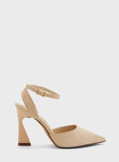 Buy Faux Suede Ankle Strap Pointed Pump in UAE