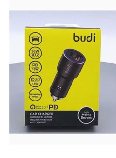 Buy Budi Quick Charge 3.0+PD Car Charger CC628TQB - Black in Saudi Arabia