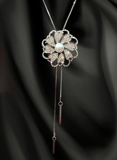Buy Flower Shape Pendant Necklace For Women - Platinum Plated, High Quality in Egypt
