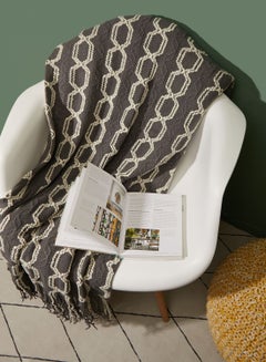Buy Grey Knitted Blanket 130 X 220Cm in Saudi Arabia