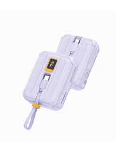 اشتري Pisen Power Tiny PD 30W 10000mAh With LED Display Built in cable Lightning and Type-C Power Bank - Purple في الامارات