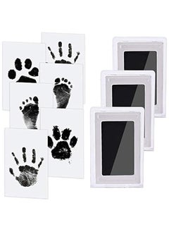 Buy Non-Toxic Baby Handprint And Footprint Kit - 3 Baby Handprint Ink Pads, 6 Imprint Cards, Pet Paw Print in UAE