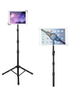 اشتري iPad Tripod Mount Stand, Height Adjustable Foldable Floor Tablet Tripod Holder for Apple iPad Pro 11, iPad Pro 10.5, iPad Pro 9.7, iPad Mini (For 7-12inch Tabs) في الامارات