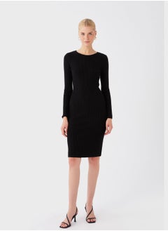 Buy Round Neck Knitted Dress in UAE