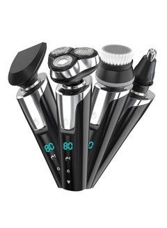 Buy Men's Electric 4 in 1 Shaver Washable Shaver Rotary Shaver Cordless Sideburn Trimmer Nose Hair Trimmer Facial Cleansing Brush Wet and Dry Shaver USB Rechargeable in Saudi Arabia