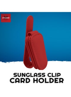 Buy Spider PU Leather Car Sun Visor Sunglass and Card Holder Clip ,Universal Sun Visor Organizer Clip 1 Pcs  RED in Saudi Arabia