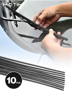 Buy 10pcs 24 Inch Windshield Wiper Blades Refills, Silicone Frameless Wipers Insert Rubber Strips for Car Auto Boneless Wipers in UAE