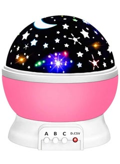 Buy Toys for 2-7 Year Old Girls Baby Night Light with Projector 360 Degree Rotation 4 LED Bulbs 9 Light Color Changing USB Cable Best Night Lights for Kids Adults and Nursery Decor pink in UAE