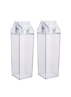 Buy 2 Pack Milk Carton Water Bottle ，Fun Clear Stylish BPA Free Portable Water Bottle ，Carton Milk Water Bottle For Outdoor Sports Travel Camping Activities in Saudi Arabia