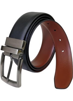 اشتري Mens Real Leather Reversible Formal Dress Belt (32, Black & Tan - KRB775) في الامارات