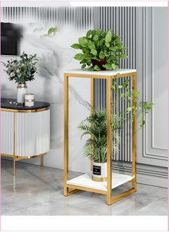 Buy Plant Stand Indoor Outdoor - Flower Pot Holder Metal Plant Rack Organizer , 2 Tiers Tall Planter Display Storage Shelf For Home Garden Patio Bathroom Office Living Room Balcony Corner(Gold) in Saudi Arabia