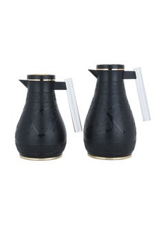 Buy A Set Of Black Karam Thermos Islamic Engraving Acrylic Handle Two Piece in UAE