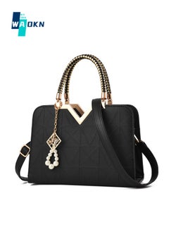 Buy New Large-capacity Handbag Trend Fashion Solid Color Shoulder Bag，Women Leather HandBag Shoulder Bag Popular Women Messenger Bag Casual Soft Faux Leather Shoulder Bag Tote PU Leather Shoulder Bag in UAE