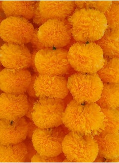 Buy Pack of 5 artificial marigold garland string light orange color in UAE