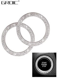 Buy Bling Car Start to Stop Button Cover Accessories Crystal Push Start Button Lgnition Protective Cover Bling Car Accessories Women Girl Car Decoration Interior in UAE