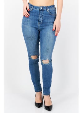 اشتري Women Regular Fit Stretchable Denim Jeans, Blue في الامارات