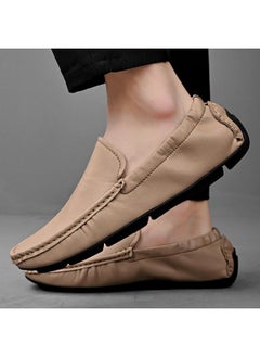 اشتري Large Size Hand-stitched Pea Shoes Men's Korean Style Fashion Casual Shoes Men's Shoes Slip-on Pea Shoes 2 في السعودية