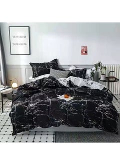 اشتري Microfibre King Size Duvet Cover Set Includes 1xDuvet Cover 220x240cm, 1xFitted Sheet 200x200+30cm, 4xPillow Case Microfiber Multicolour 50x75cm في الامارات