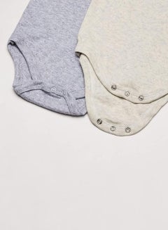 اشتري Hudson Baby Unisex Baby Cotton Bodysuits Heather Gray, 6-9 Months في الامارات