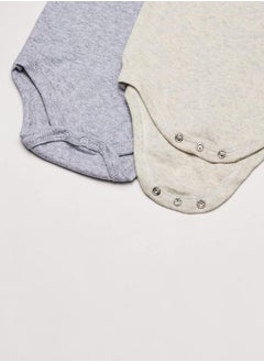 اشتري Hudson Baby Unisex Baby Cotton Bodysuits Heather Gray, 6-9 Months في الامارات