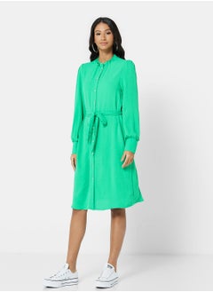 Buy Belted Button Down Dress in UAE