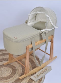 Buy Portable Baby Bed with Rocking Wooden Base in Saudi Arabia