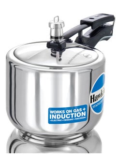 Buy Hawkins 3 Litre Pressure Cooker, Stainless Steel Inner Lid Cooker, Tall Design Cooker, Induction Cooker, Silver (HSS3T) in UAE