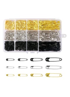 Buy Safety Pins, 540Pcs 4 Sizes Black Gold Silver Premium Pins For Scarf Hijab Clothes Headscarf with Storage Box in UAE