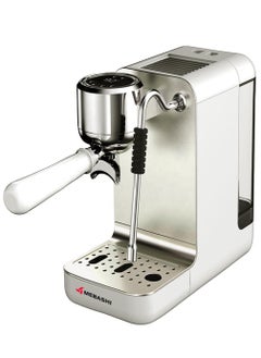 Buy Mebashi Japan Espresso Manual Coffee Machine | Top Screen Coffee Machine | Latte Macchiato With Milk Frother | (ME-ECM2114) (Cream White) in UAE