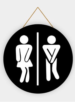 اشتري The Earthy House Man & Woman Bathroom Door Wall Hanging | Restroom signs | Bathroom Door Decor | Witty Signs | Funny Signs - Toilet Sign- 20 cm x 20 cm (Black) في الامارات