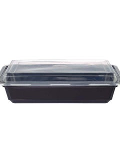 اشتري Hotpack Disposable Bento Food Storage Microwavable Meal Prep Container Black Base Rectangular Container 24 ounce with Clear Lid 50 Pieces في الامارات