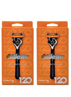 Buy Gillette Pack Of 2 Fusion 5 Razor 120 Years Edition in Saudi Arabia