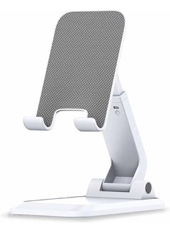 Buy Mobile stand multiway adjustable Foldable and Portable, Suitable for all phones with Beautiful Design HV1050MS01 [White] in UAE