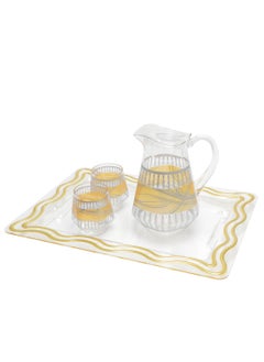 اشتري Acrylic Tray, Clear Tray, Acrylic Serving Tray with Handles for Ottoman, Coffee, Appetizer, Breakfast (Clear) في الامارات