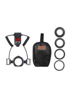 Buy E-TTL Macro Flash Speedlite 5600K with 2pcs Flash Heads and 4pcs Adapter Rings for Canon EOS 1Dx 5D3 6D 7D 70D 80D Cameras in Saudi Arabia