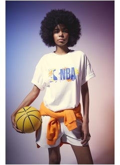 اشتري Woman Oversize Fit-Nba Crew Neck Knitted Short Sleeve T-Shirt في مصر