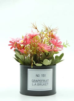 Buy Artificial Flower Plant Pot with Dahlias Flowers Red 19x11x11 in UAE