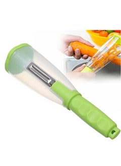 Buy Peeler with Container, Safe Multi Fruit Peeler, Stainless Steel Vegetable Peeler with Non Slip Handle, Hanging Fruit Cutter for Living Room, Bedroom, Office in Saudi Arabia