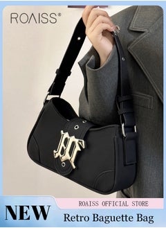 Buy Suede Armpit Shoulder Bags for Women Retro Matte Exquisite Sewing Thread Handbag with Smooth Zipper and Internal Patch Pocket Ladies Fashionable Versatile Premium Metal Accessories Crossbody Bag in UAE