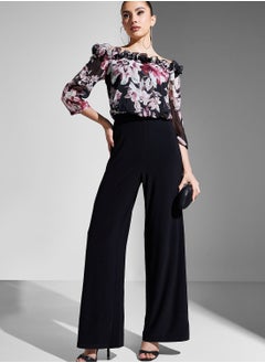 Buy Bardot Ruffle Neck Floral Jumpsuit in UAE