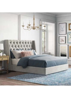 Buy Button Tufted Bed Beige 180Cm in Egypt