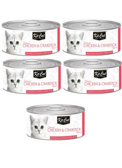 Buy 5Pc Chicken And Crabstick Topper Cat Wet Food 80g in UAE