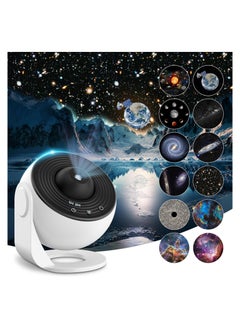 Buy Galaxy Projector with 12 Planet Discs - Realistic Starry Sky Night Light for Kids and Adults, Ideal for Bedroom Ceiling Decor in UAE